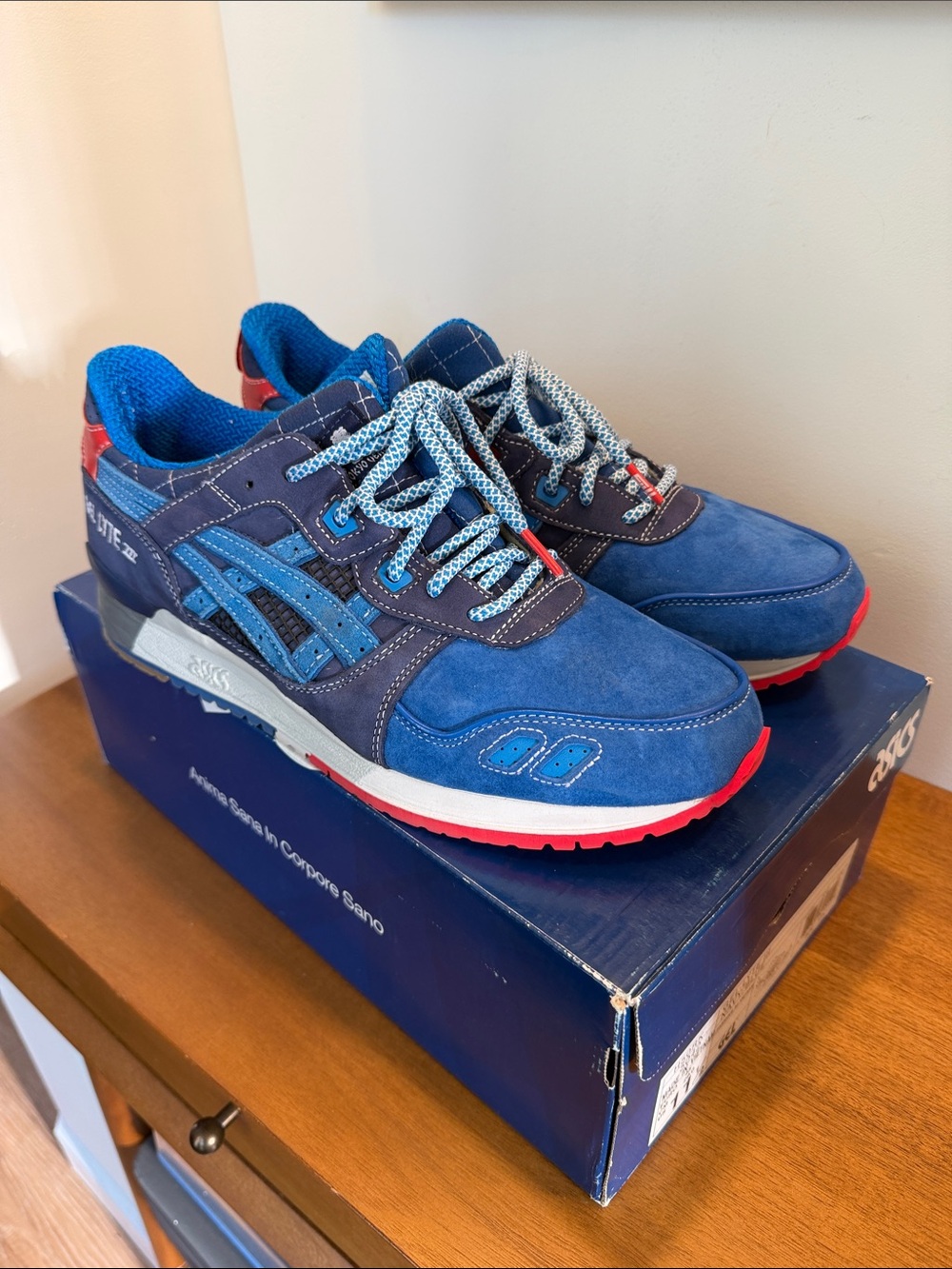 mita x ASICS Gel-Lyte III “25th Anniversary” Blue Suede Sneakers